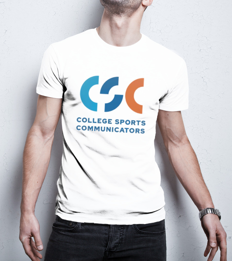 CSC College Sports Communicators Blue Orange T-Shirt