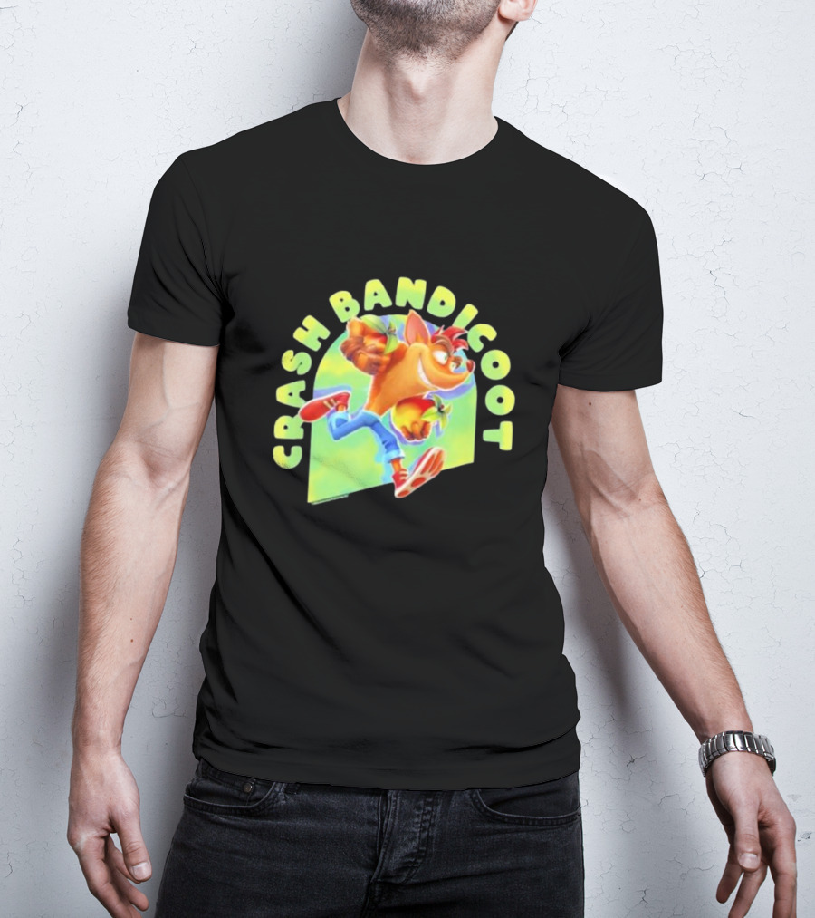 Crash Bandicoot Iconic Character Action Pose Rumble T-Shirt