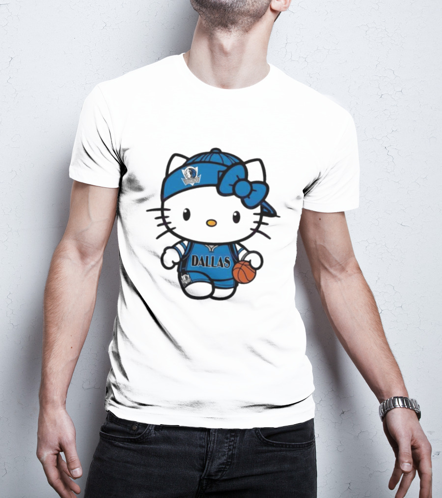 Dallas Mavericks Hello Kitty Basketball Team Spirit T-Shirt