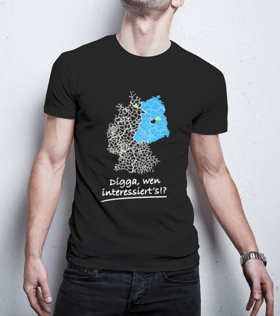 Digga Wen Interessiert Map Outline Blue Highlight T-Shirt