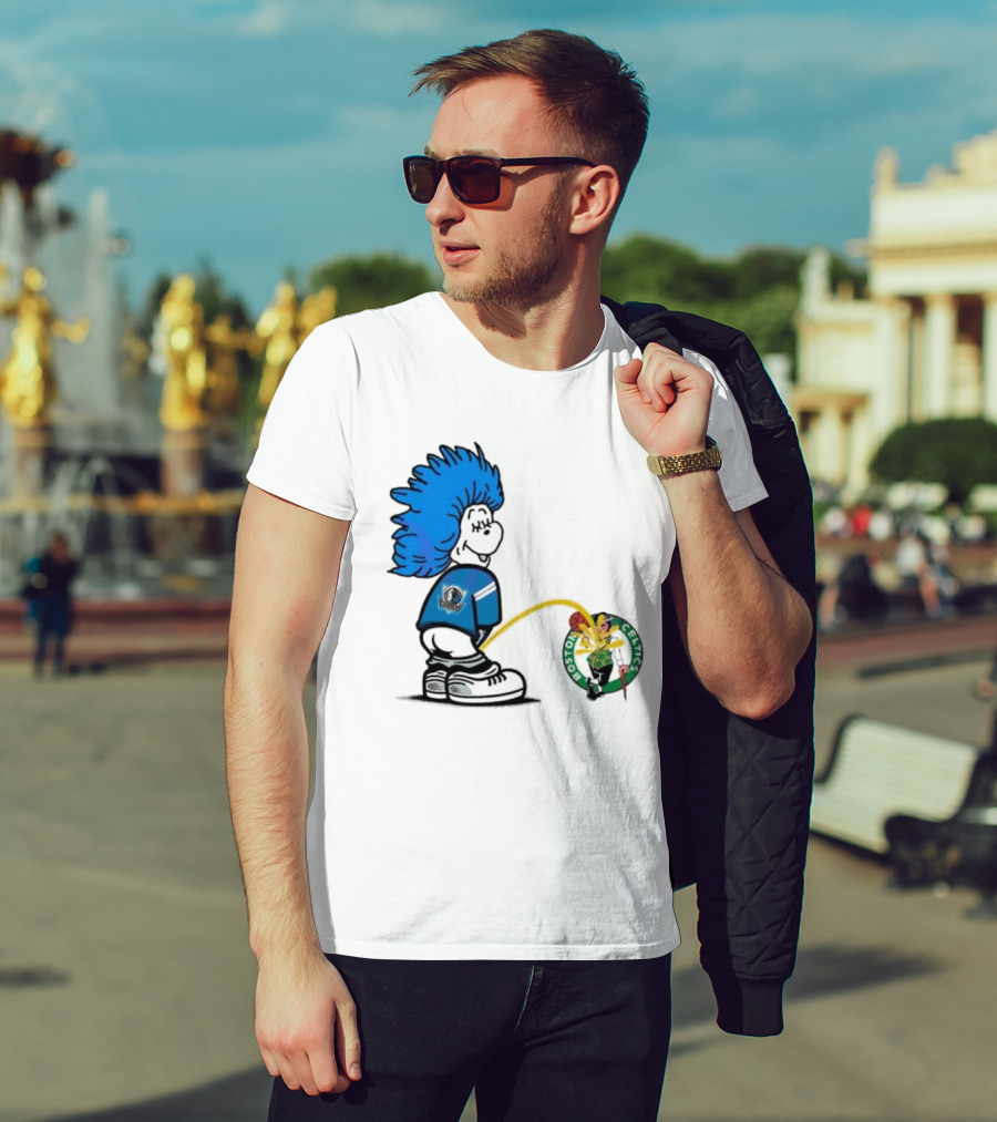 Dr Seuss Thing One Dallas Mavericks Urine On Boston Celtics T-Shirt