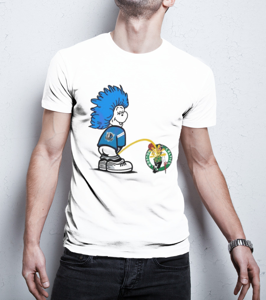 Dr Seuss Thing One Dallas Mavericks Urine On Boston Celtics T-Shirt