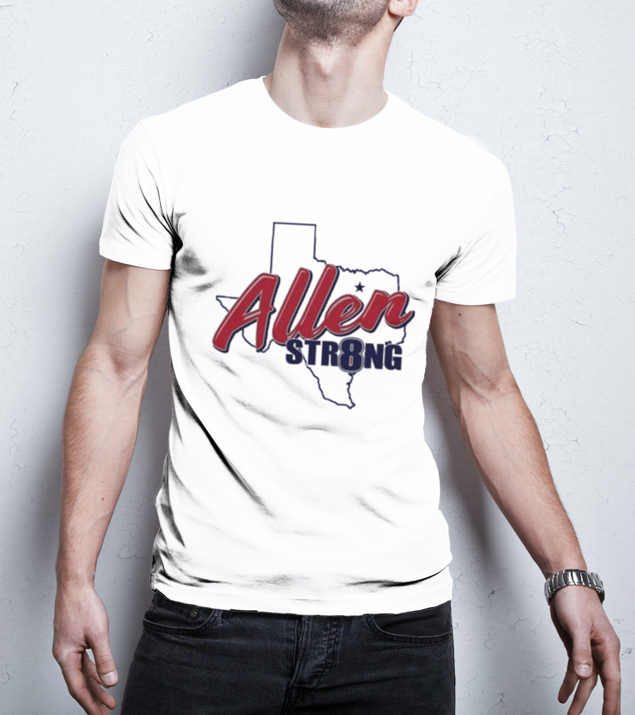 Allen STR8NG Texas Outline Red Star T-Shirt