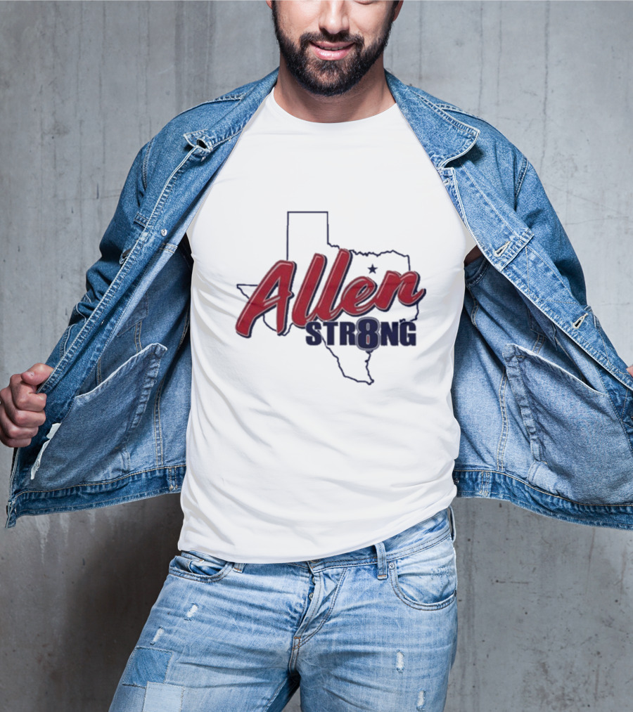 Allen STR8NG Texas Outline Red Star T-Shirt