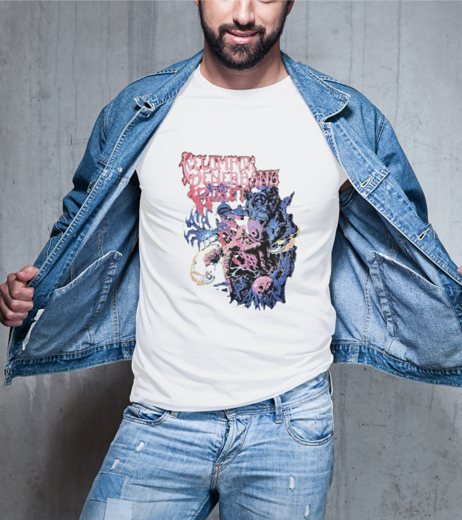 Kelompok Penerbang Roket Space Rage Psychedelic Monster T-Shirt
