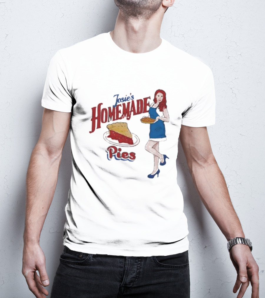 Josie’s Homemade Pies Woman With Cherry Pie And Blue Dress T-Shirt