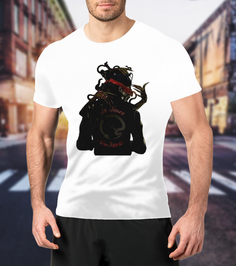 QOTSA In Times New Roman Blindfolded Figure With Entangled Hands T-Shirt