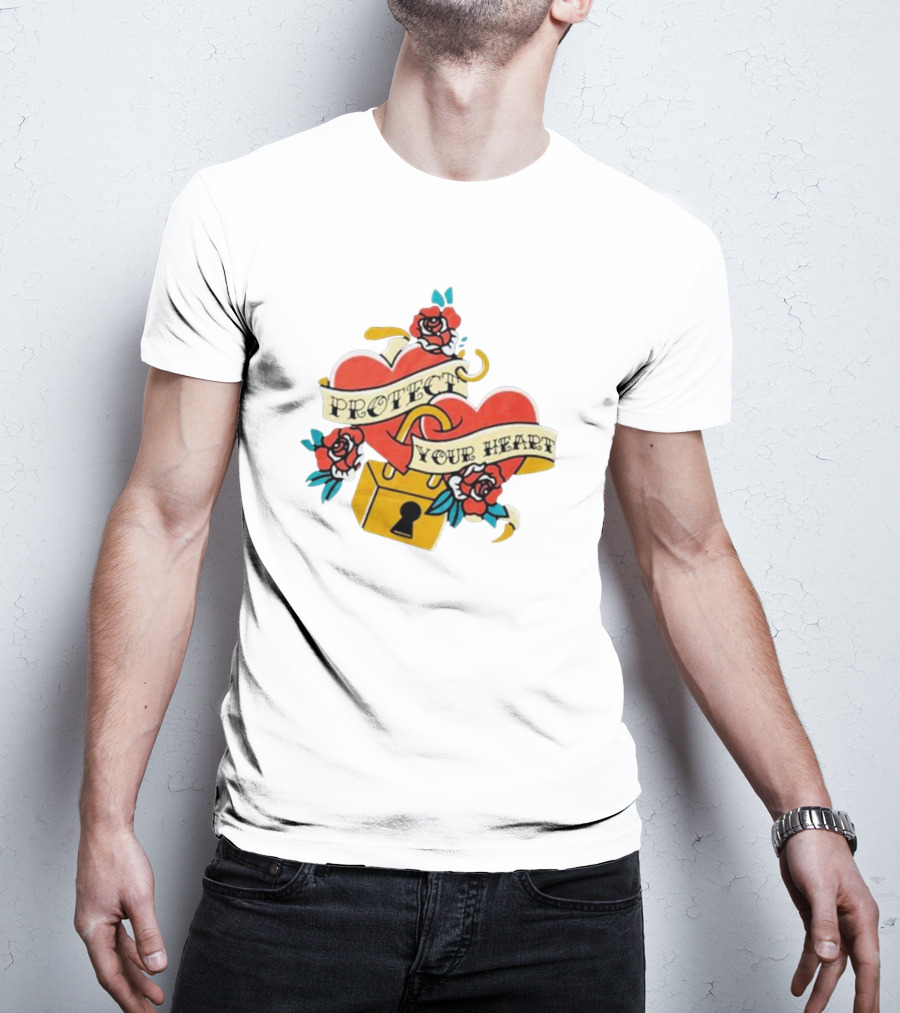 Protect Your Heart Tattoo Roses Lock And Key Xplr T-Shirt