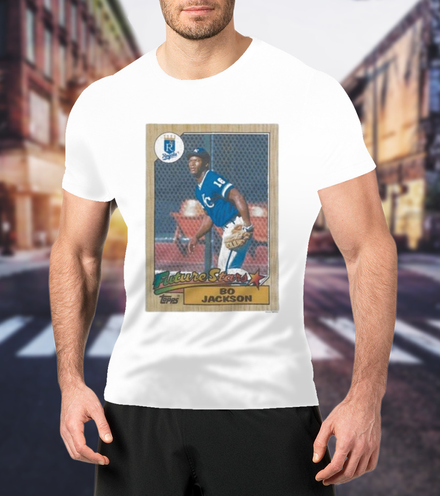 1987 Topps Royals Future Stars Bo Jackson Baseball Card T-Shirt