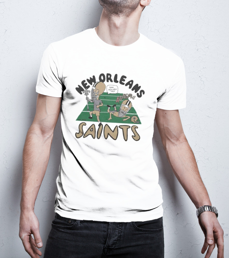New Orleans Saints Beavis And Butt-Head Football Antics Yeah T-Shirt