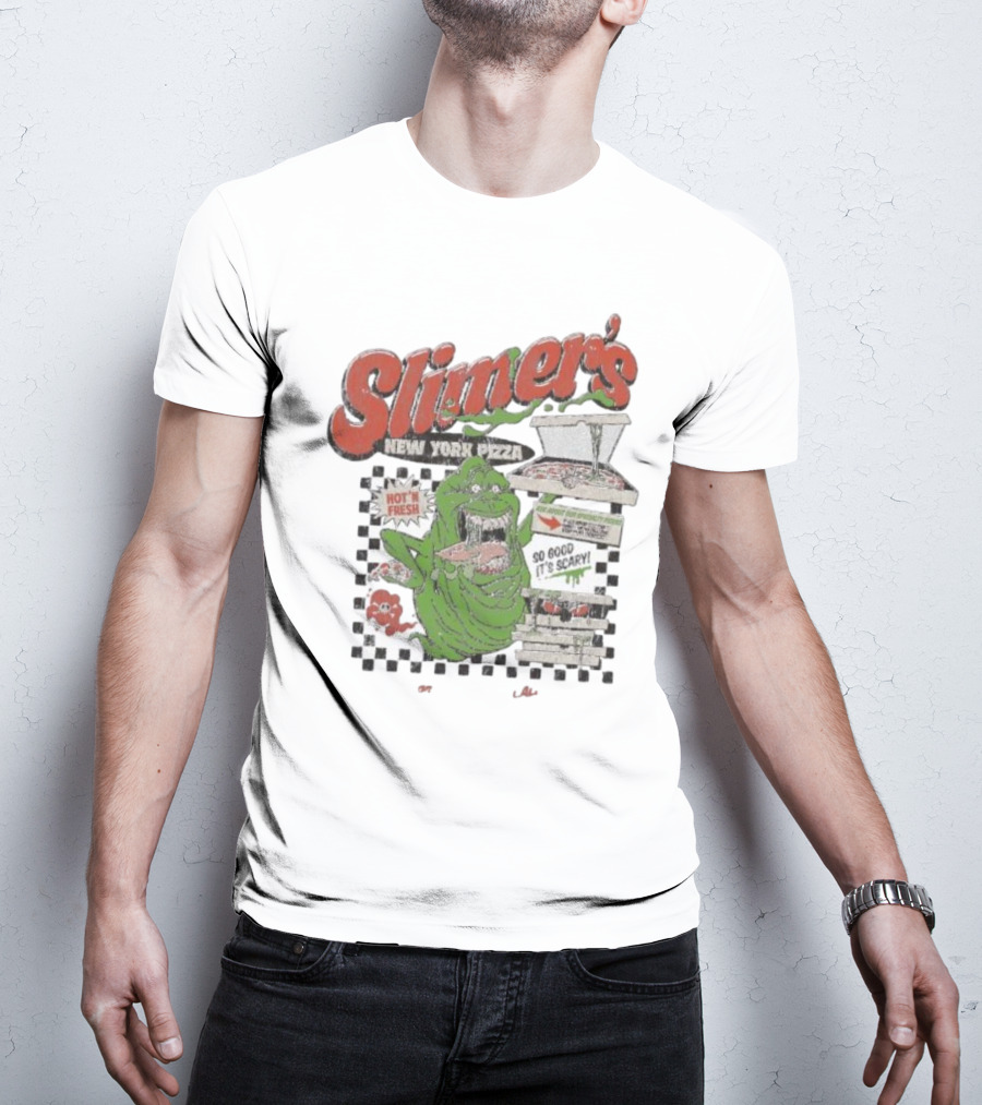 Slimer's New York Pizza Hot Fresh Delivery So Good It's Scary T-Shirt