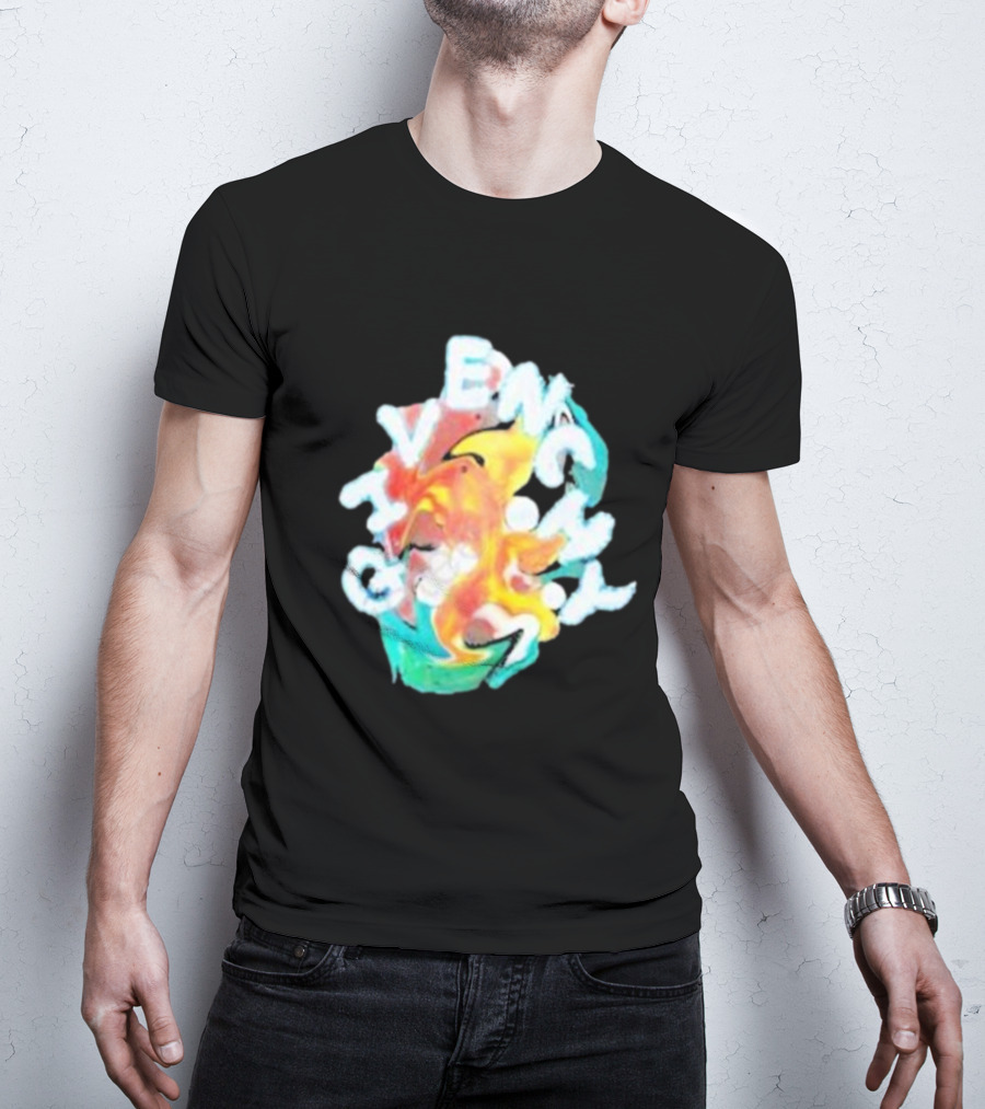 Louis Tomlinson Givenchy Psychedelic Oversized Top Colorful Swirl Text T-Shirt