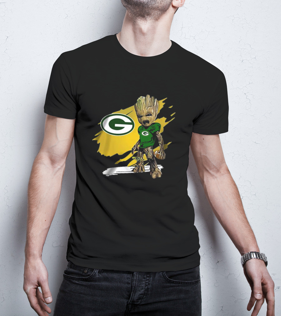 Baby Groot Green Bay Packers Football Fan T-Shirt