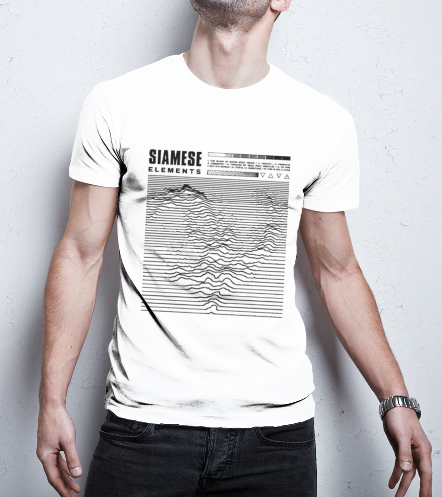 Siamese Elements Topographical Lines And Geometric T-Shirt