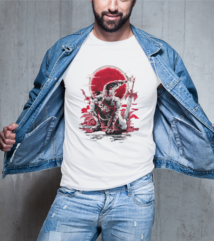 Wax And Wane Paulo Gazola Blood Moon Warrior Blade T-Shirt