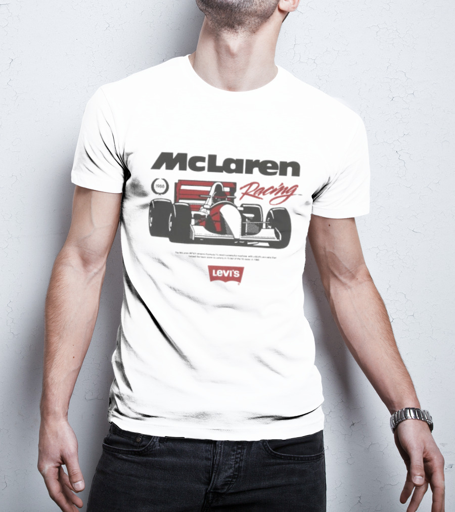 Mclaren Racing Levi's 1988 The Mclaren Mp4 4 Formula 1's Most Successful Machine T-Shirt