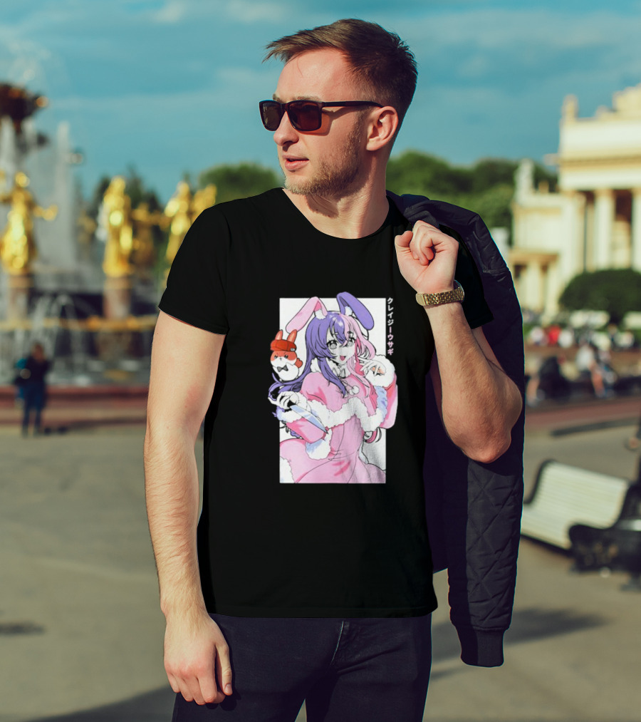 Punkalopi Gamer Supps クレイジーウサギ Bunny Anime Character T-Shirt