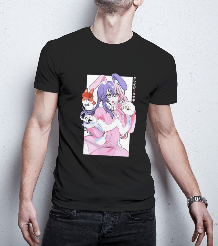 Punkalopi Gamer Supps クレイジーウサギ Bunny Anime Character T-Shirt