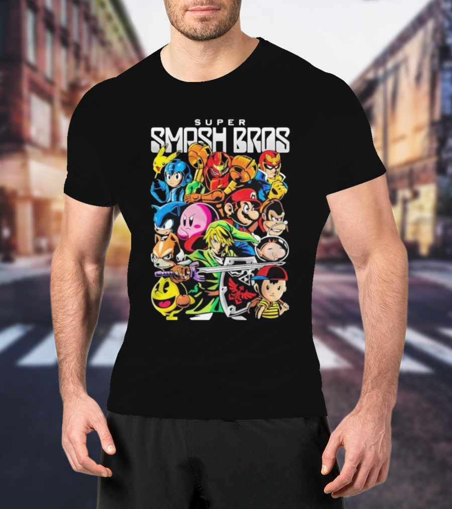 Super Smash Bros Iconic Video Game Characters Draculabyte Wario64 T-Shirt