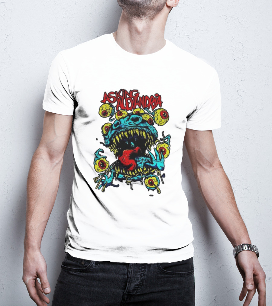 Asking Alexandria Eyeball Monster With Multiple Eyes And Fanged Mouth T-Shirt