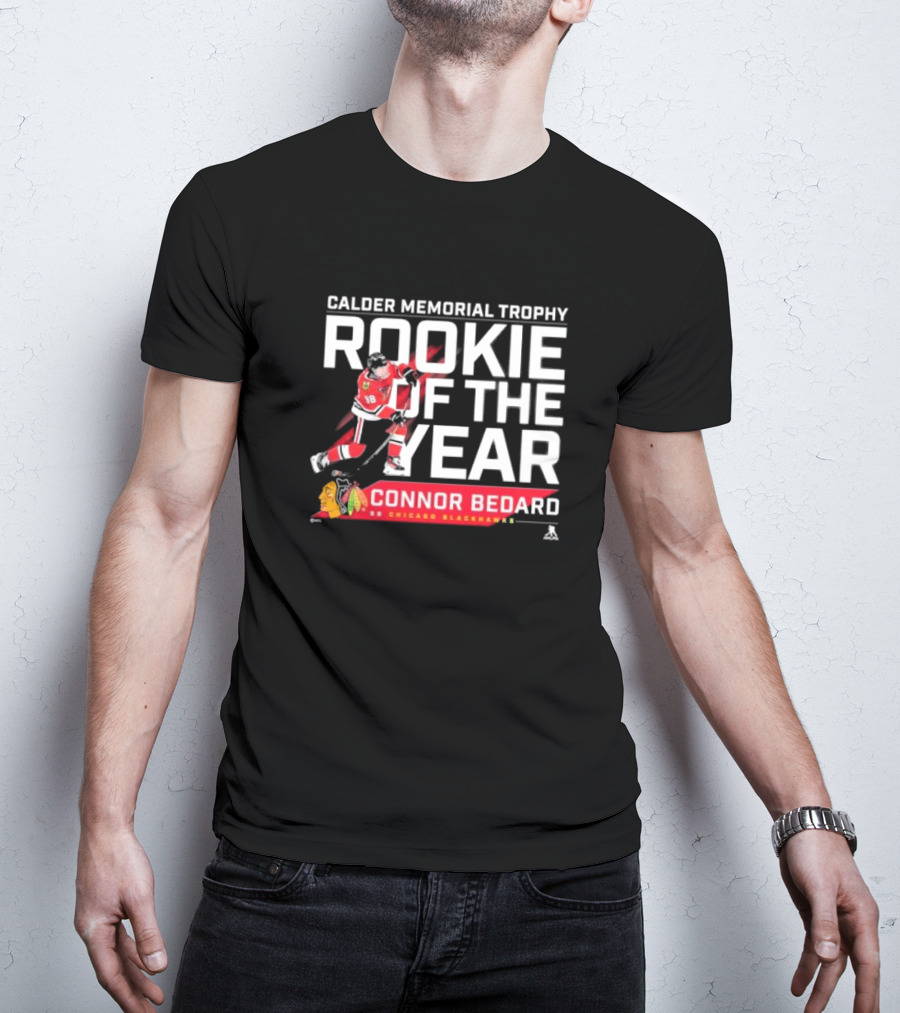 Connor Bedard Calder Memorial Trophy Rookie Of The Year 98 Chicago Blackhawks T-Shirt