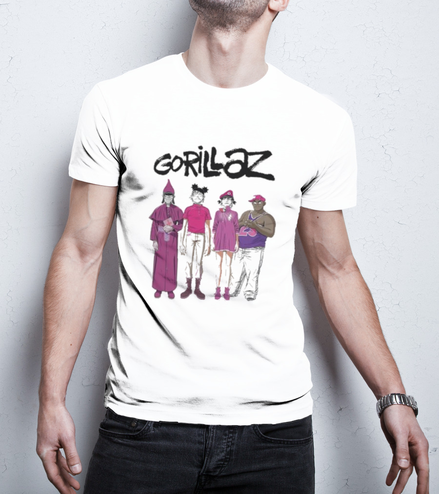 Gorillaz Cracker Island Group In Pink Outfits T-Shirt