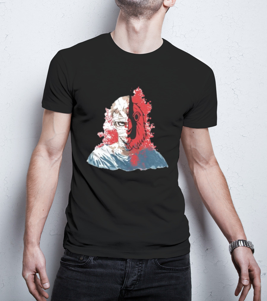 Hospital Jacket Escape Graphic Red Splatter Masked Face T-Shirt