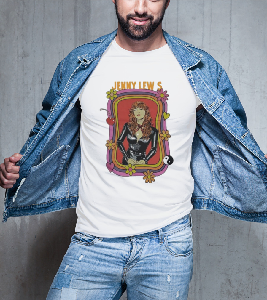 Jenny Lewis Retro Psychedelic Artwork Flowers Yin Yang T-Shirt