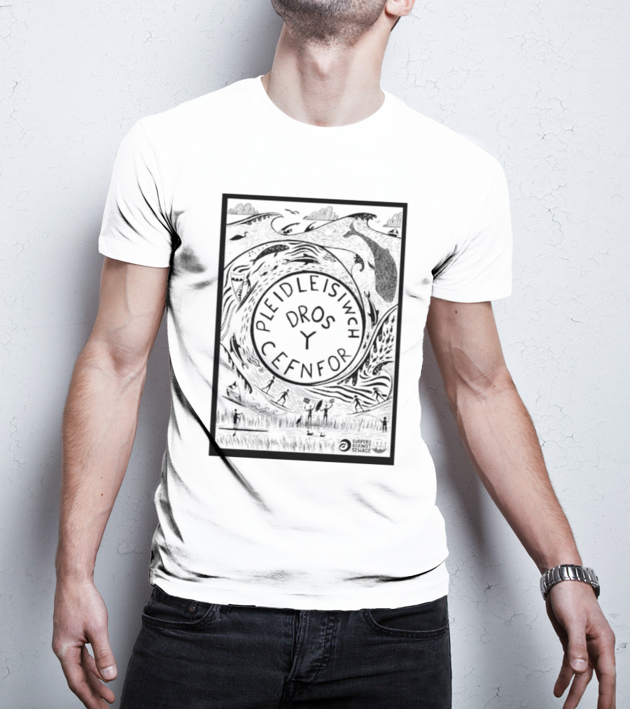 Pleidleisiwch Cefnfor Dros Y Surfres Against Sewage Ocean Conservation Wave Whales Surfing T-Shirt