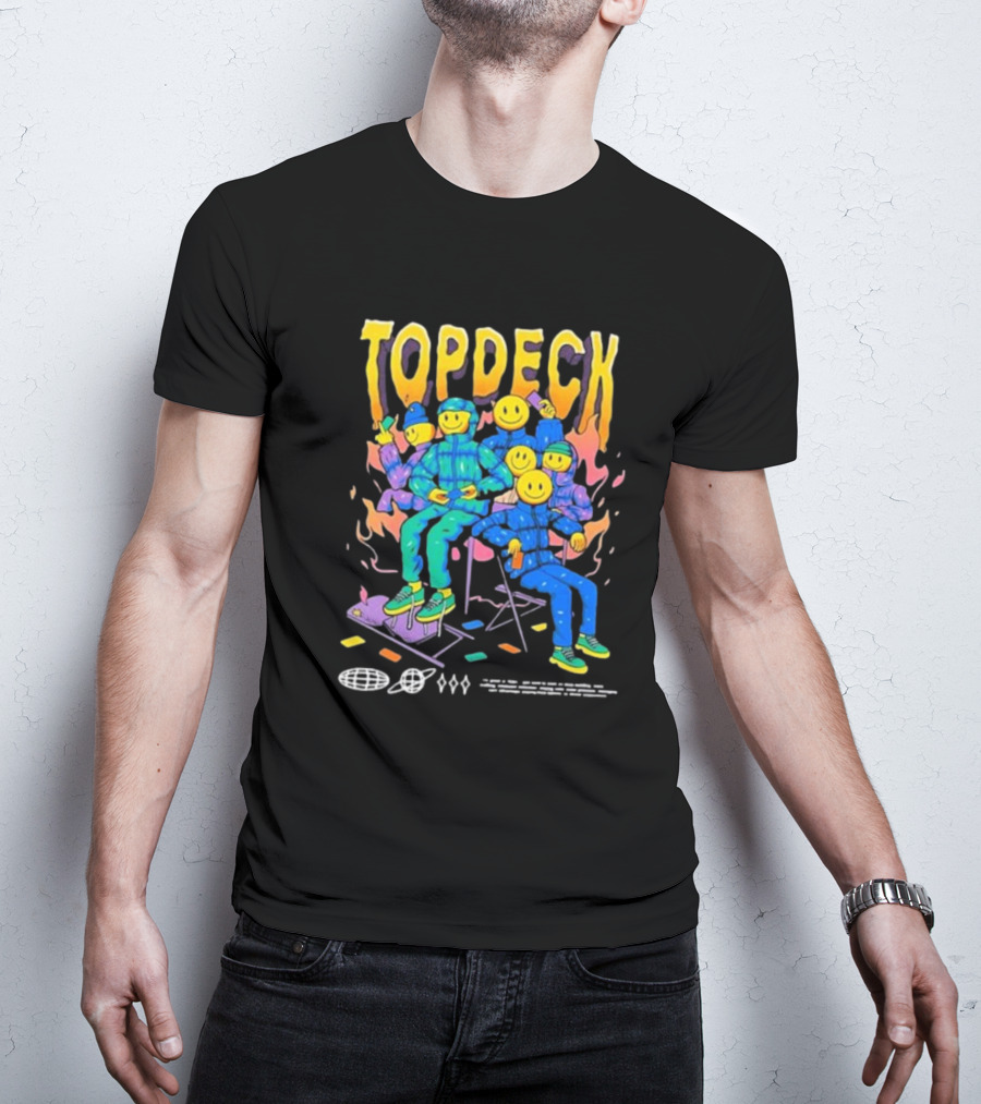 TOPDECK Smiley Squad Vibrant Characters With Musical Vibes T-Shirt