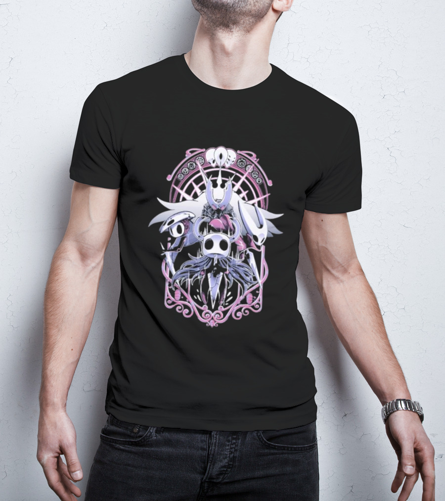 Hollow Knight Wanderers Art Nouveau Design With Knight Nails And Charms T-Shirt