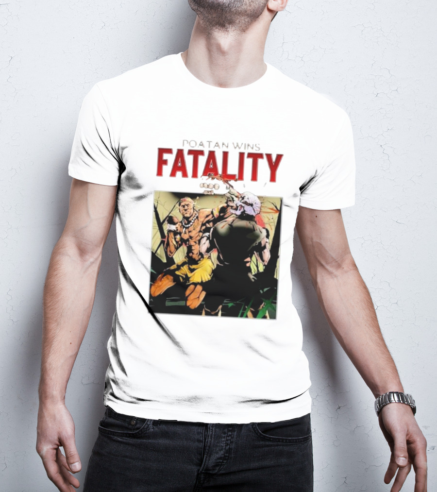 Poatan Wins Fatality Comic Style Fight Scene T-Shirt