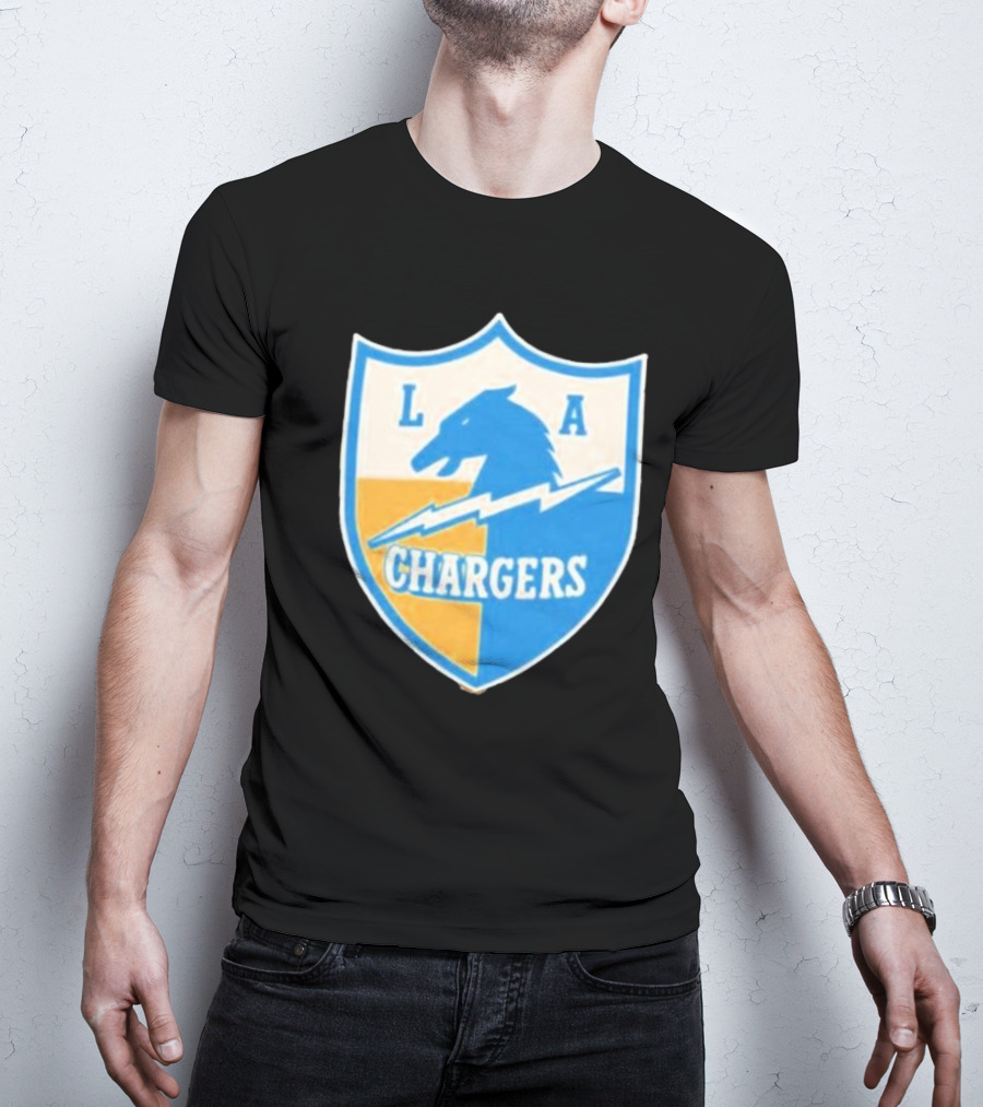 Los Angeles Chargers 1961 Vintage Logo Shield With Horse And Bolt T-Shirt