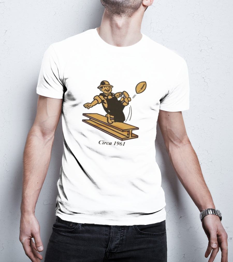 Pittsburgh Steelers Circa 1961 Football Kick Ironworker T-Shirt
