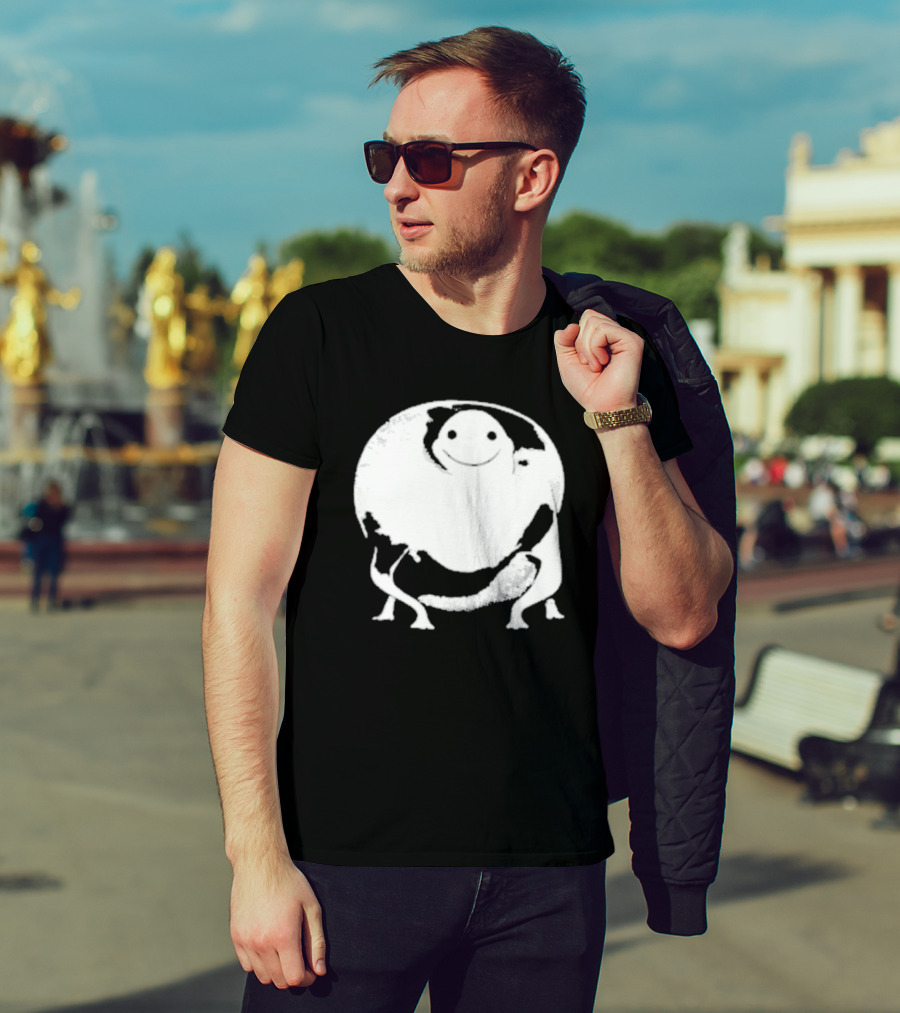 Marble City Pizza Cow Happy Black And White Smiling Cow T-Shirt