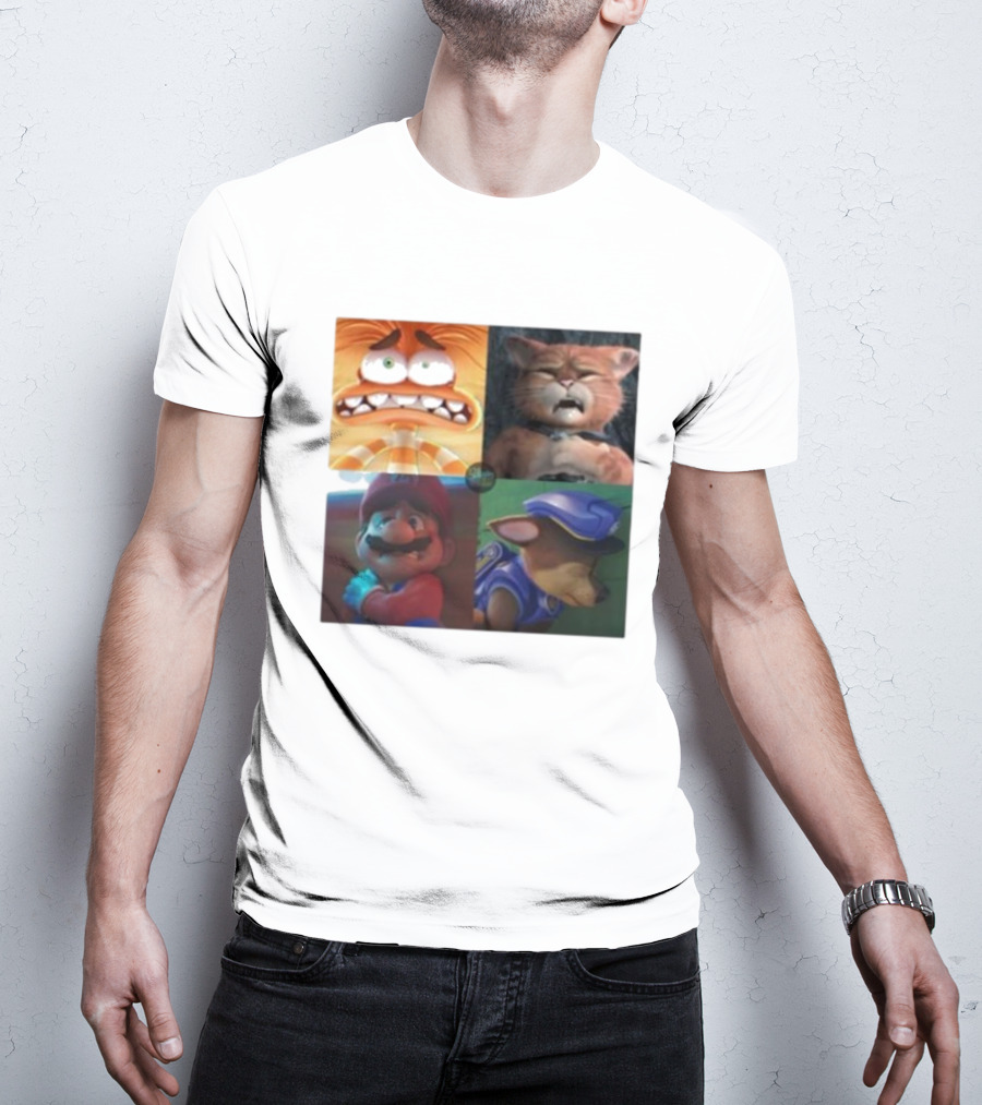 Panic Attack Anxiety Inside Out Puss In Boots Mario Paw Patrol Quartet T-Shirt