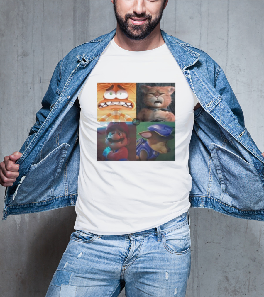 Panic Attack Anxiety Inside Out Puss In Boots Mario Paw Patrol Quartet T-Shirt