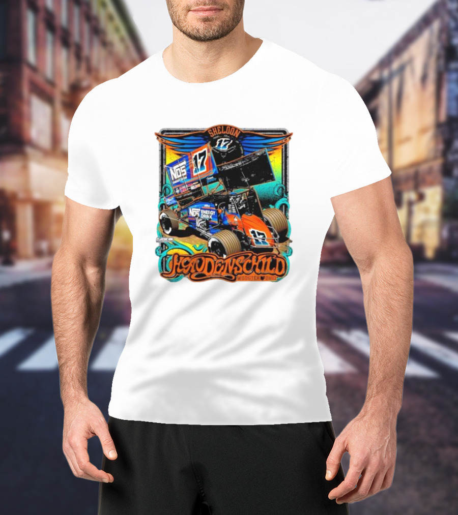 Sheldon Haudenschild NOS Energy Drink 17 Wooster Ohio Classic Ink Racing T-Shirt