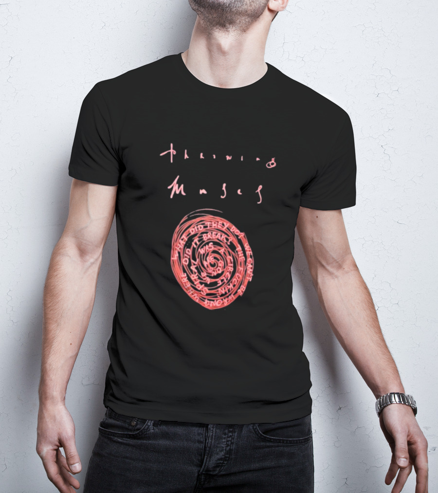 Throwing Muses Snailhead Spiral Text Fluorescent Screen Printed T-Shirt