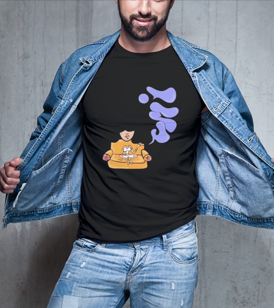 Umi Sitting On Couch With Whoisumi Stylized Smoke T-Shirt