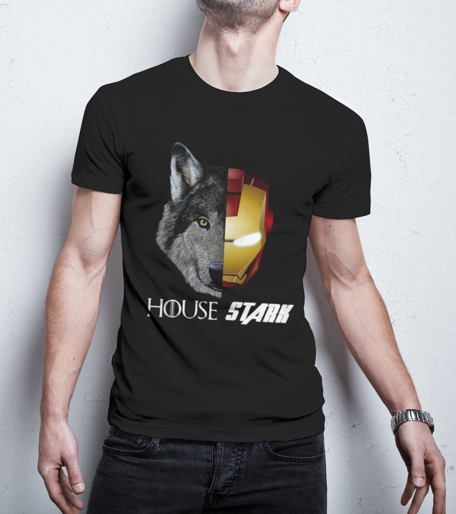 House Stark Iron Man Wolf Helm Stark T-Shirt