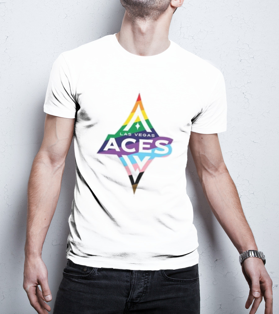 Las Vegas Aces Pride Rainbow Logo T-Shirt