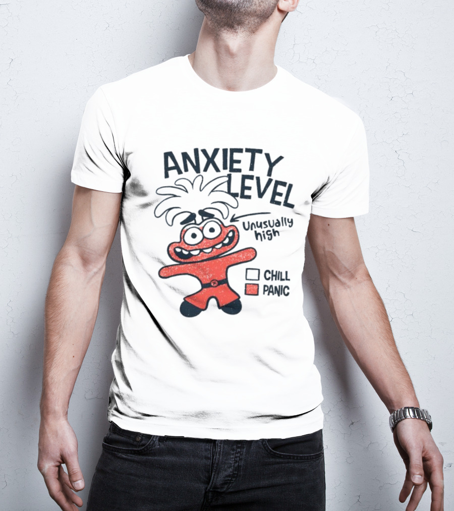 Anxiety Level Unusually High Chill Panic Cartoon Character T-Shirt