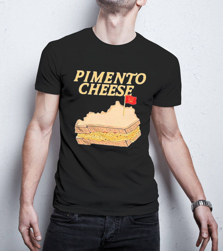 Pimento Cheese Sandwich With Kentucky Shape And Flag T-Shirt