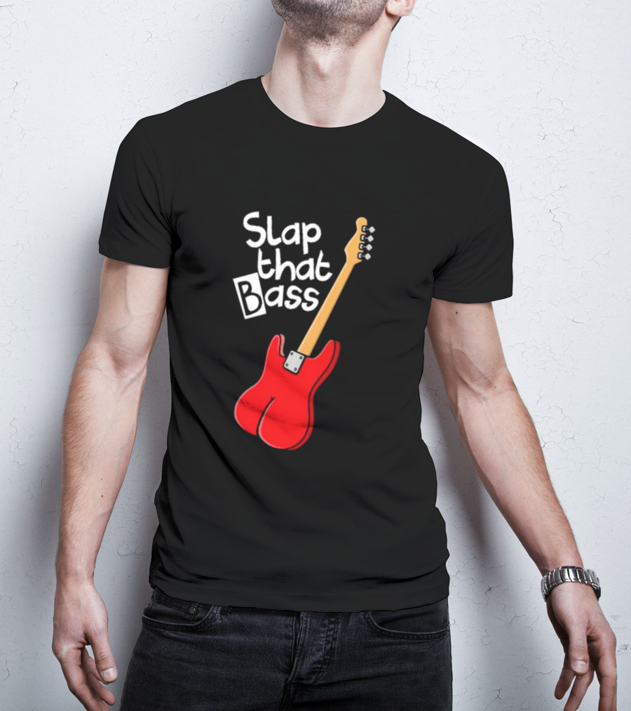 Slap That Bass Red Electric Guitar T-Shirt