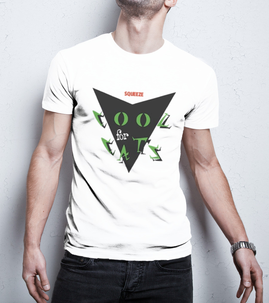Squeeze Cool For Cats Black Green Eyes Triangle T-Shirt