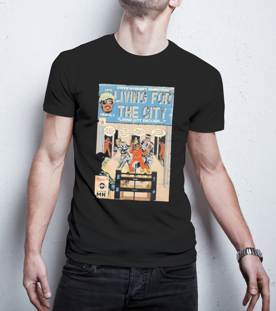 1973 Stevie Wonder's Innervision Living For The City Track 3 Comic T-Shirt