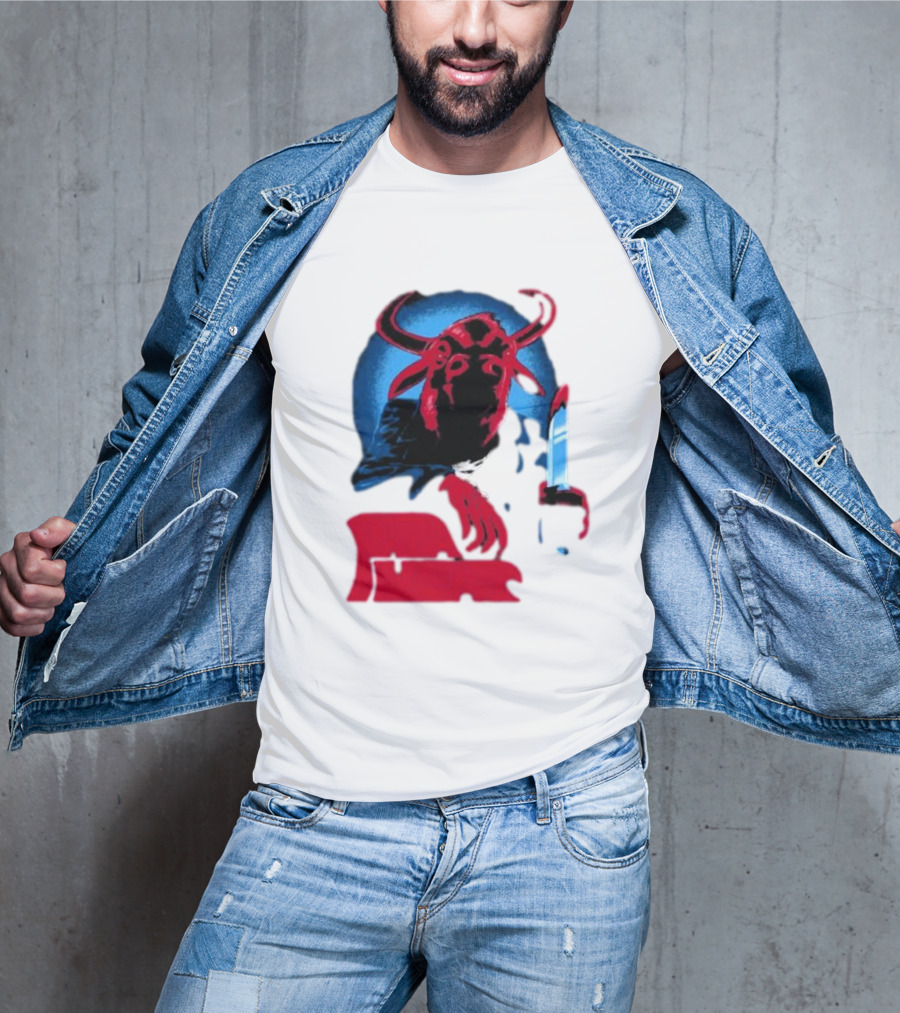 Papa Meat Cyber Bully Cow With Knife Dark Humor T-Shirt