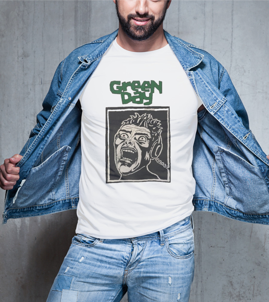 Rare Vintage Green Day Basket Case Iconic Screaming Face T-Shirt
