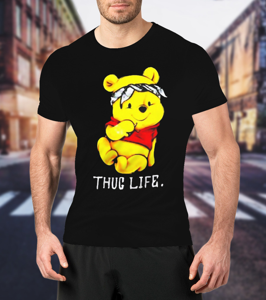 Rare Winnie The Pooh Thug Life Bandana T-Shirt